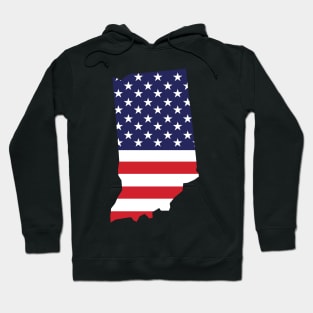 Indiana State Shape Flag Background Hoodie